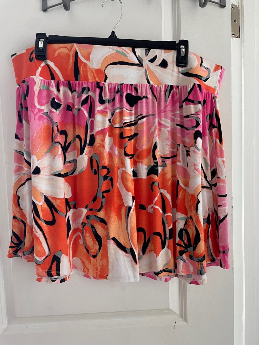 Lane Bryant Floral Mini Skirt in Pink & Orange